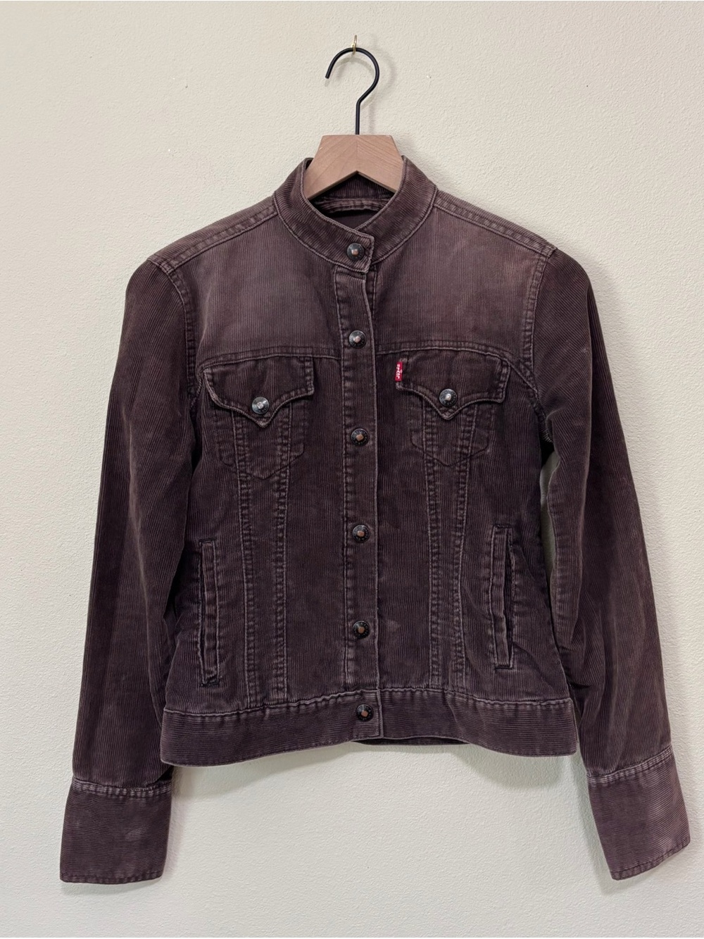 Vintage Levi's Women's Brown Corduroy Button Front Long Sleeve Jacket